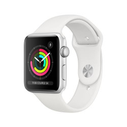 Apple Watch Series 3 42 mm Boîtier en Aluminium Argent avec Bracelet Sport Blanc