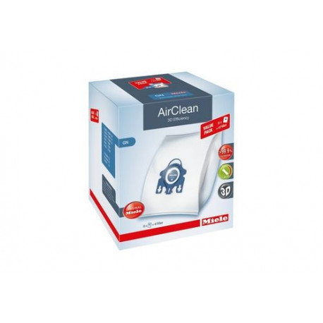 Pack 8 sacs HyClean Efficiency 3D GN + 2 filtres d'évacuation AirClean + 2 filtres moteur Miele