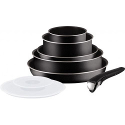 Tefal L2009902 Set de poêles et casseroles - Ingenio 5 Essential Noir Set 8 Pièces - Tous feux sauf induction