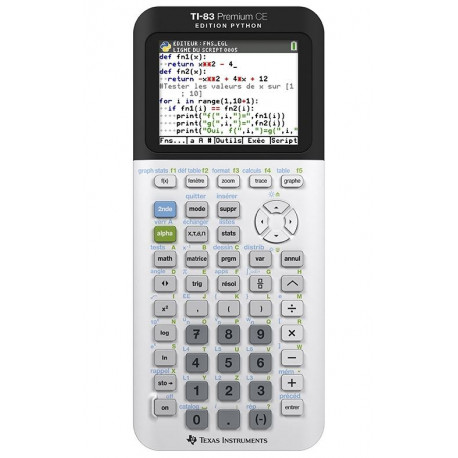 Calculatrice graphique Texas Instruments TI‑83 Premium CE Edition Python