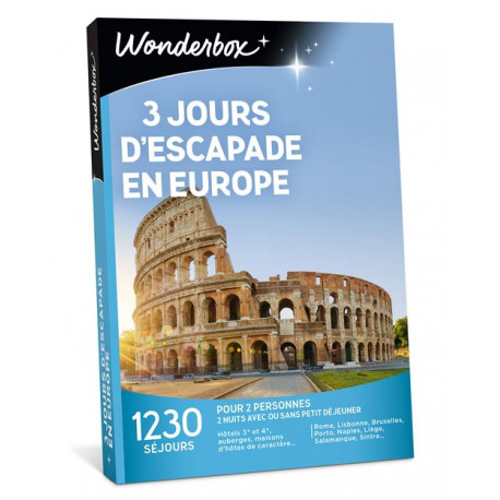 Coffret cadeaux Wonderbox 3 jours escapade en Europe