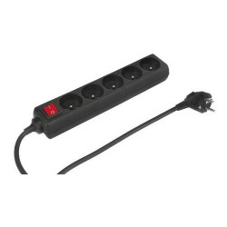 Multiprise Temium 5 prises et interrupteur 1,5 m Noir