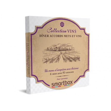 Coffret cadeau Smartbox Dîner accords mets et vins