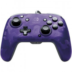 PDP Afterglow Manette Filaire Camouflage Violet Pour Nintendo Switch - Licence Officielle - Port Jack Audio