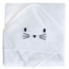 Domiva Coffret Sortie de bain + Gant - 75 x 75 cm - Eponge 100% Coton - Blanc