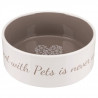 TRIXIE Écuelle céramique Pet's Home - 1,4 L - Ø 20 cm - Creme et taupe - Pour chien
