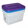 CURVER | LOT DE 3 HANDY 50L, Rangement, Bleu / Violet / Transparent, 56 x 39,6 x 43 cm