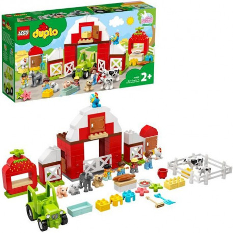 LEGO 10952 DUPLO Town La Grange, Le Tracteur et Les Animaux de la Ferme Jouet avec Figurines pour Enfant de 2 Ans et +