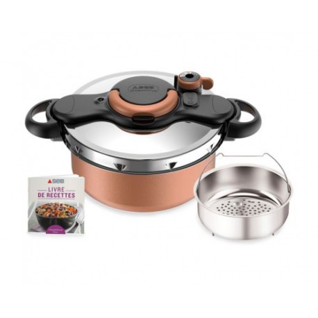 Autocuiseur Seb ClipsoMinut'® DUO 5L P4705101 Gris et Marron