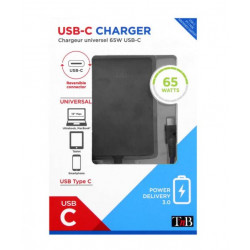 Chargeur slim universel pour PC Portable 65 Watts T'nB Noir