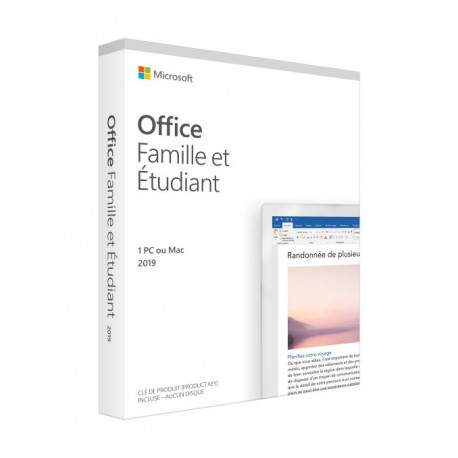 Office Famille et Etudiant 2019 1 PC ou Mac