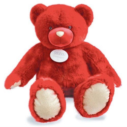 Ours en peluche Doudou et Compagnie Collection 120 cm Rubis