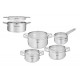 Set de 6 pièces faitouts marmites Tefal H852S655 Gris