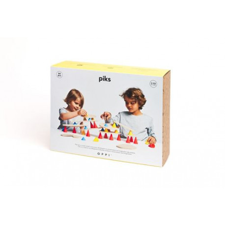 Jeu créatif en bois Piks Oppi Grand 64 pièces