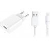 Chargeur secteur USB 2.4A et câble micro USB 1 mètre On Earz Mobile Gear Blanc