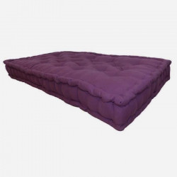 Matelas de sol 100% coton 60x120x15 cm AUBERGINE