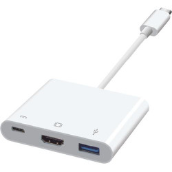 Connecteur Hub On Earz Mobile Gear USB-C vers HDMI/USB 3.0/USB-C Blanc