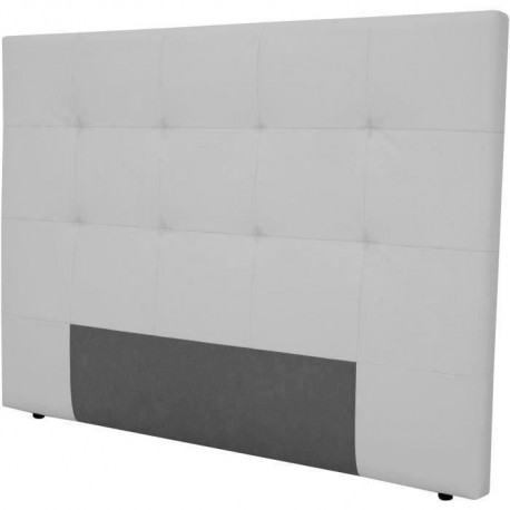 Tete de lit HERA - Simili Blanc - Pour couchage 140 et 160 - 165 x 120 cm