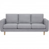 Canapé 3 places - Tissu gris clair - Contemporain - L 199 x P 81,5 x H 85 cm - NOLAN - Pieds bois naturel