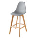 SACHA Lot de 4 Tabourets de bar - Pieds en Hetre - Gris - L 45,5 x P 56 x H 102 cm
