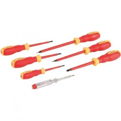 SILVERLINE Tournevis d'électricien VDE a poignée caoutchoutée, 7 pcs