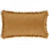 Coussin déhoussable avec contour frange - 30 x 50 cm - Ocre