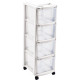 MHOME Tour de rangement 4 tiroirs - Blanc - L 29 x 39 x 84 cm