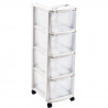MHOME Tour de rangement 4 tiroirs - Blanc - L 29 x 39 x 84 cm
