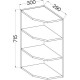 Meuble haut étageres largeur - Décor chene sonoma - L 30 x P 30 x H 72 cm