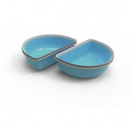 Lot de 2 demi-bols - Bleu - Pour chat