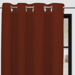 SOLEIL d'OCRE Rideau a oeillets Panama - Pur coton - 135 x 250 cm - Orange brique