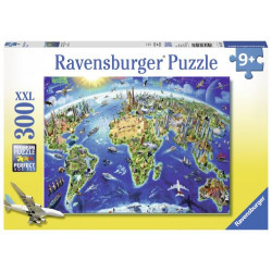 Puzzle 300 pièces XXL Ravensburger Carte des monuments du monde
