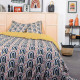 TODAY Parure de lit 2 personnes - 240 x 260 cm - Coton imprime jaune Ethnique DESERT CHIK Chalbi