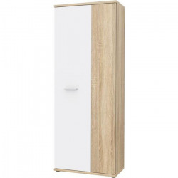 Armoire a chaussures style contemporain décor chene sonoma et blanc mat - L 69 cm