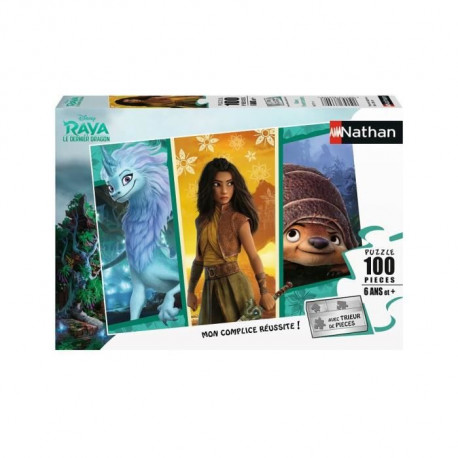 RAYA & LE DERNIER DRAGON Puzzle 100 pieces - Raya l'aventuriere - Nathan - Puzzle Enfant + Trieur - Des 6 ans