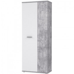 Armoire a chaussures style contemporain effet béton et blanc mat - L 69 cm