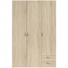PARISOT Armoire de chambre 3 portes décor chene L 120 cm - VARIA