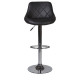 Lot de 4 Tabourets de bar Télescopique -  Simili Noir  - Pieds métal - L 46 x P 35 x H 60 cm - TRIANON