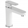 Mitigeur lavabo avec tirette et vidage bonde métal - TYRIA - Blanc/Chrome - Ideal Standard