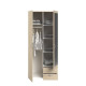 Armoire de chambre - Panneau de particules - Chene Sonoma + miroir - 2 portes - Style contemporain - L 81 x P 51 x H 185 cm