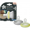 TOMMEE TIPPEE Sucette Closer To Nature - Forme Naturelle Nuit x2 6-18 mois