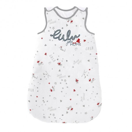 LULU CASTAGNETTE - Gigoteuse 0-6 mois JOLIE MOME - 70 cm - 100% Coton - Fermeture éclair et pression - Gris