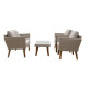 Salon de jardin en résine tressée et pieds en bois d'Acacia FSC avec coussins - 4 personnes - Mira - Gris