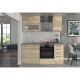 LASSEN Cuisine complete L 180 cm avec plan de travail - Décor chene sonoma
