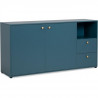 Buffet 2 portes + 2 tiroirs et niche ouverte - Bleu Pétrole - 150 x 45 x75 cm - Pop Color