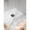 MITOLA Receveur de douche carré a poser Liwa - 80 x 80 cm - Résine composite - Blanc - Bonde au centre
