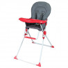 BAMBISOL Chaise haute fixe - Des 6 mois - Mixte - Gris et rouge