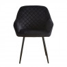 Chaise - Simili noir - Pieds en métal - L 57 x P 60 x H 85 cm - KIAH