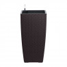 PoeTIC - Bac Casa Mesh carré haut 3058 moka - L 29,9 x l 29,9 x h 57,4 cm 12L - avec réserve d'eau