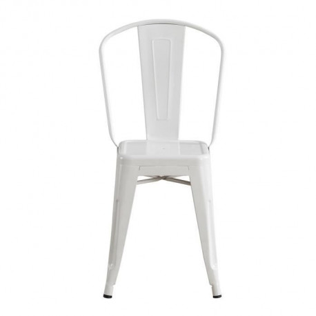 Chaise en métal blanc - L 44 x P 45 x H 85 cm - DARA